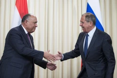 Ngoại trưởng Ai Cập Sameh Shoukry và người đồng cấp Nga Sergei Lavrov. (Nguồn: heraldextra.com)