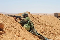 Binh sỹ Syria được triển khai gần biên giới Syria-Iraq ở Al-Tanf thuộc tỉnh Homs, Syria. (Nguồn: EPA/TTXVN)