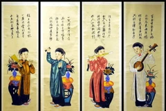 Bức tranh “Tố nữ” - Tranh dân gian Hàng Trống.