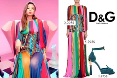 Chịu trách nhiệm mở màn ca khúc, Jennie đã khiến hàng triệu người hâm mộ thốt lên kinh ngạc với hình ảnh lộng lẫy như nữ hoàng trong bộ đầm Dolce & Gabbana 7 sắc cầu vồng