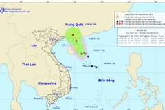 Hướng đi của áp thấp. (Nguồn: nchmf.gov.vn)