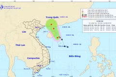Hướng đi của áp thấp. (Nguồn: nchmf.gov.vn)