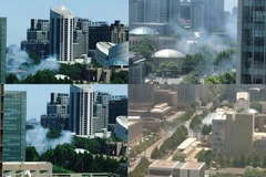 Hiện trường vụ nổ. (Nguồn: Weibo)