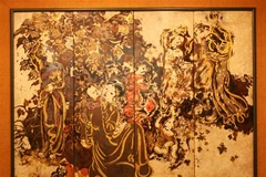 Tác phẩm nổi tiếng ''Thiếu nữ bên cây phù dung'' của họa sỹ Nguyễn Gia Trí.