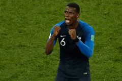 Cầu thủ Pháp Paul Pogba mừng chiến thắng trong trận bán kết World Cup 2018 giữa Pháp và Bỉ tại Saint Petersburg, Nga ngày 10/7. (Ảnh: AFP/TTXVN)
