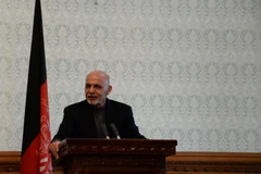 Tổng thống Afghanistan Ashraf Ghani phát biểu trong cuộc họp báo tại Kabul. (Nguồn: AFP/TTXVN)