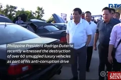 Tổng thổng Philippines Rodrigo Duterte tại buổi tiêu hủy. (Nguồn: timesofoman.com)