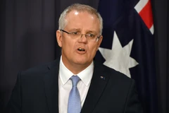 Ông Scott Morrison phát biểu tại cuộc họp báo ở Canberra, Australia ngày 24/8. (Ảnh: AFP/TTXVN)