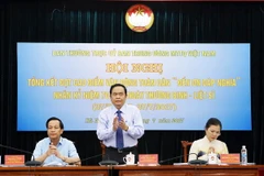 Chủ tịch Ủy ban Trung ương Mặt trận Tổ quốc Việt Nam Trần Thanh Mẫn dự hội nghị. (Ảnh: Nguyễn Dân/TTXVN)