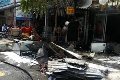 Hiện trường vụ cháy. (Ảnh: Tuấn Anh/TTXVN)