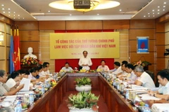 Bộ trưởng, Chủ nhiệm Văn phòng Chính phủ Mai Tiến Dũng phát biểu tại cuộc họp. (Ảnh: Huy Hùng/TTXVN)