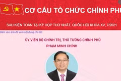 Cơ cấu tổ chức Chính phủ sau kiện toàn tại kỳ họp thứ nhất QH khóa XV