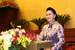 Chủ tịch Quốc hội Nguyễn Thị Kim Ngân phát biểu khai mạc Kỳ họp thứ 11, Quốc hội khóa XIV. (Ảnh: Phương Hoa/TTXVN)