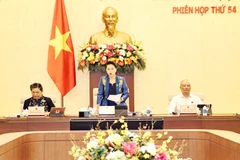 Chủ tịch Quốc hội Nguyễn Thị Kim Ngân phát biểu khai mạc. (Ảnh: Trọng Đức/TTXVN)