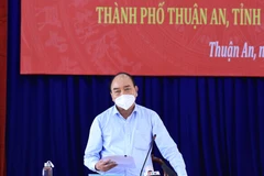 Chủ tịch nước Nguyễn Xuân Phúc phát biểu chỉ đạo. (Ảnh: Thống Nhất/TTXVN)