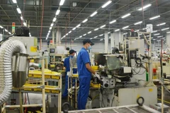 Công nhân làm việc tại Khu Công nghiệp Linh Trung 1. (Ảnh: Hồng Pha/TTXVN phát.)