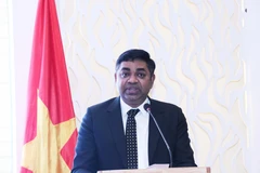 Ông Madan Mohan Sethi, Tổng lãnh sự Cộng hòa Ấn Độ tại Thành phố Hồ Chí Minh phát biểu trong lễ. (Ảnh: Xuân Khu/TTXVN)