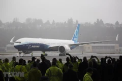 Máy bay Boeing 777X trong chuyến bay thử nghiệm tại Seattle, Washington (Mỹ). (Ảnh: AFP/TTXVN) 