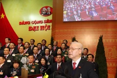 Đồng chí Nguyễn Phú Trọng, Tổng Bí thư BCHTW khóa XIII, Chủ tịch nước CHXHCN Việt Nam thay mặt BCHTW khóa XIII phát biểu ý kiến. (Ảnh: TTXVN)
