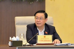 Chủ tịch Quốc hội Vương Đình Huệ phát biểu. (Ảnh: TTXVN)
