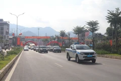 Đường Võ Nguyên Giáp ở Thành phố Cao Bằng, tỉnh Cao Bằng. (Ảnh: Chu Hiệu/TTXVN)