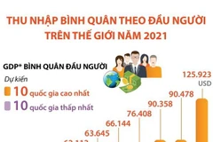 [Infographics] Thu nhập bình quân theo đầu người thế giới năm 2021