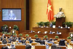 Chủ tịch Quốc hội Vương Đình Huệ điều hành Phiên chất vấn và trả lời chất vấn tại Kỳ họp thứ hai, Quốc hội khoá XV. (Ảnh: Doãn Tấn/TTXVN)