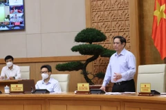 Thủ tướng Phạm Minh Chính chủ trì Hội nghị trực tuyến toàn quốc Chính phủ với các địa phương về công tác quy hoạch. (Ảnh: Dương Giang/TTXVN) 