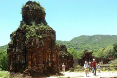 Du khách tham quan Khu di tích Mỹ Sơn. (Ảnh: Minh Đức/TTXVN)