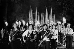 Tháng 5/1964, Phong trào Ba sẵn sàng được phát động trong thanh niên Thủ đô, sau đó lan rộng khắp miền Bắc, góp phần quan trọng vào thắng lợi của cuộc kháng chiến chống Mỹ, cứu nước. (Nguồn: TTXVN) 