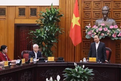 Thủ tướng Nguyễn Xuân Phúc phát biểu tại buổi làm việc. (Ảnh: Thống Nhất/TTXVN)