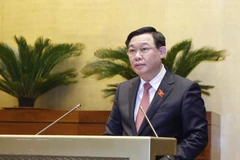 Chủ tịch Quốc hội Vương Đình Huệ phát biểu bế mạc Kỳ họp thứ hai, Quốc hội khóa XV. (Ảnh: Doãn Tấn/TTXVN) 