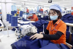 Dây chuyền may xuất khẩu. (Nguồn: TTXVN)