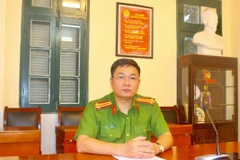 Trung tá Lê Minh Hải, Đội trưởng Đội phòng ngừa, đấu tranh và hướng dẫn điều tra trọng án (Phòng Cảnh sát điều tra tội phạm về trật tự xã hội, Công an thành phố Hà Nội). (Ảnh: Nguyễn Thắng/TTXVN)