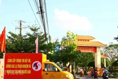 Tuyên truyền cuộc Tổng điều tra dân số và nhà ở năm 2019. (Ảnh: Kim Há/TTXVN)