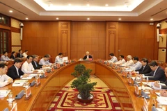 Tổng Bí thư, Chủ tịch nước Nguyễn Phú Trọng phát biểu chỉ đạo cuộc họp. (Ảnh: Trí Dũng/TTXVN)