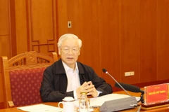 Tổng Bí thư, Chủ tịch nước Nguyễn Phú Trọng phát biểu chỉ đạo cuộc họp. (Ảnh: Trí Dũng/TTXVN) 