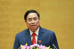 Thủ tướng Chính phủ Phạm Minh Chính phát biểu nhậm chức. (Ảnh: Phương Hoa/TTXVN)