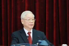 Tổng Bí thư Nguyễn Phú Trọng phát biểu khai mạc hội nghị. (Ảnh: Phương Hoa/TTXVN)