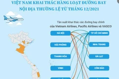 [Infographics] Khai thác hàng loạt đường bay nội địa từ tháng 12