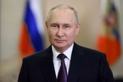 Tổng thống Nga Vladimir Putin phát biểu tại Moskva ngày 5/10/2023. (Ảnh: AFP/TTXVN)
