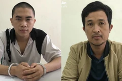 Đối tượng Nguyễn Đức Đoàn (trái) và đối tượng Đào Văn Dũng tại cơ quan Công an. (Nguồn: Báo Nghệ An)