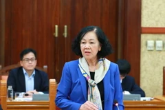 Thường trực Ban Bí thư Trương Thị Mai phát biểu chỉ đạo hội nghị. (Ảnh: Phương Hoa/TTXVN)