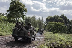 Lực lượng M23 tại khu vực Rumangabo, CHDC Congo, ngày 6/1/2023. (Ảnh: AFP/TTXVN)