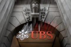 Biểu tượng ngân hàng UBS ở Zurich, Thụy Sĩ ngày 20/3/2023. (Ảnh: AFP/TTXVN)