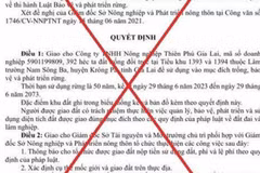 Quyết định số 1372 được xác định là giả mạo. (Nguồn: Tiền phong)