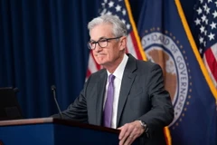 Chủ tịch Cục Dự trữ liên bang Mỹ (Fed) Jerome Powell trong cuộc họp báo công bố chính sách lãi suất tại Washington DC., ngày 20/3/2024. (Ảnh: THX/TTXVN)