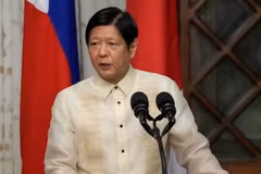 Tổng thống Philippines Ferdinand Marcos Jr. phát biểu tại Manila. (Ảnh: AFP/TTXVN)