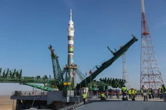 Tàu vũ trụ Soyuz MS-25 tại sân bay vũ trụ Baikonur ở Kazakhstan, ngày 18/3/2024. (Ảnh: AFP/TTXVN)