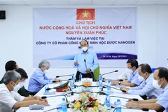 Chủ tịch nước Nguyễn Xuân Phúc phát biểu. (Ảnh: Thống Nhất/TTXVN)